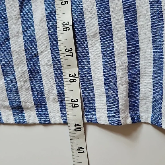 Old Navy XL TALL Dress Striped Linen Blend Coastal Smocked Beachy Nautical - Picture 10 of 10